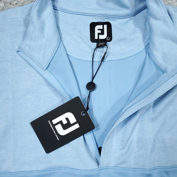 FootJoy Heather Yoke Half-Zip Golf Vest Dusk Blue Logo 25321 Men's Size Large - Picture 3 of 7